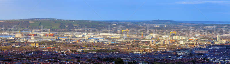 Aéreo panorama Belfast Irlanda Reino Unido Foto stock © benkrut