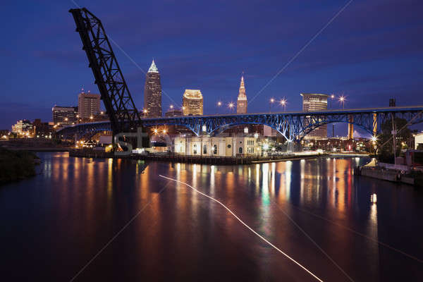 Boat on Cuyahoga River Stock photo © benkrut