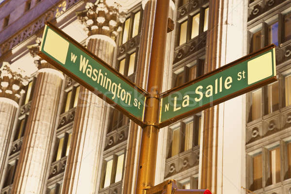 Kreuzung Washington Innenstadt Chicago Spalten Stock foto © benkrut
