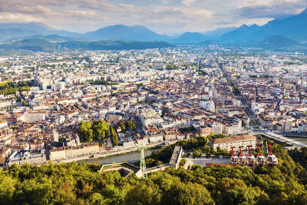 Grenoble - aerial panorama of the city Stock photo © benkrut