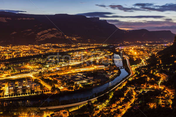 Grenoble architecture along Isere River Stock photo © benkrut