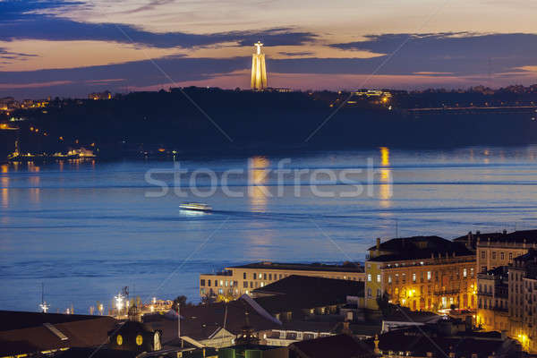 Cristo Rei Statue and Tagus River in Lisbon  Stock photo © benkrut