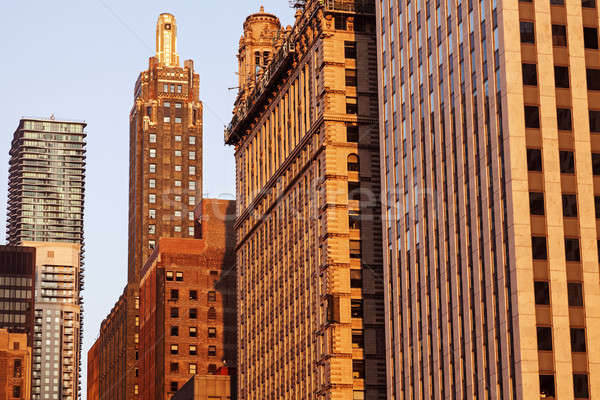 Chicago építészet naplemente Illinois USA Stock fotó © benkrut