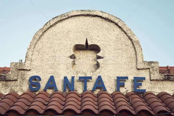 Santa Fe sign seen on the building Stock photo © benkrut