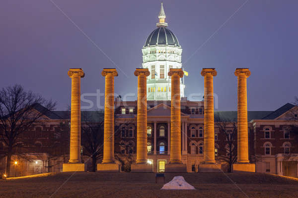 Sütunlar üniversite Missouri Bina ABD gökyüzü Stok fotoğraf © benkrut