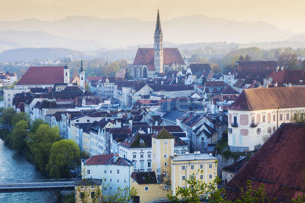 Panorama of Steyr in the morning Stock photo © benkrut