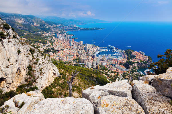 Monaco architettura blu barca skyline Foto d'archivio © benkrut