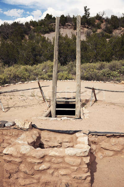 Nuovo Messico USA finestra viaggio pietra rovine Foto d'archivio © benkrut