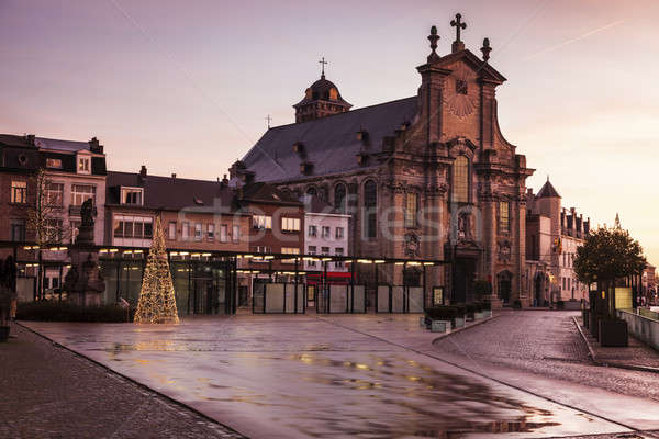 Regnerisch Morgen Region Belgien Himmel Stadt Stock foto © benkrut