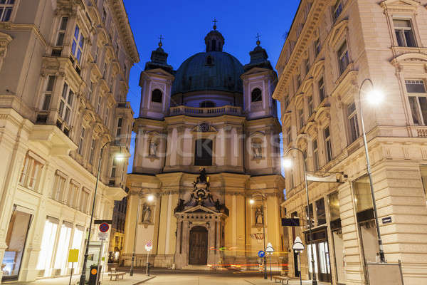 Chiesa Vienna Austria blu skyline traffico Foto d'archivio © benkrut