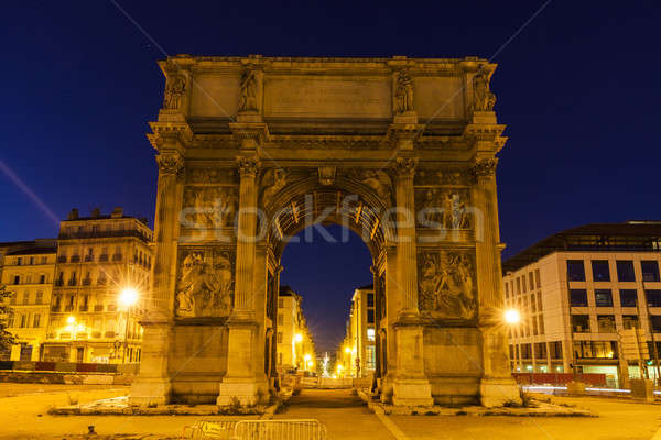 Arc Marseille Himmel Gebäude blau Stock foto © benkrut