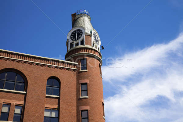 Clock torre business cielo finestra urbana Foto d'archivio © benkrut