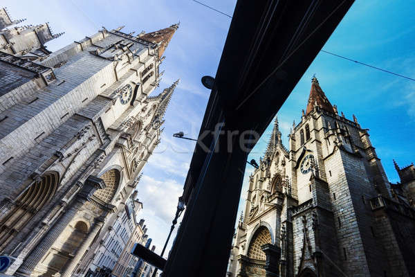 Igreja Lyon compras janela edifício Foto stock © benkrut