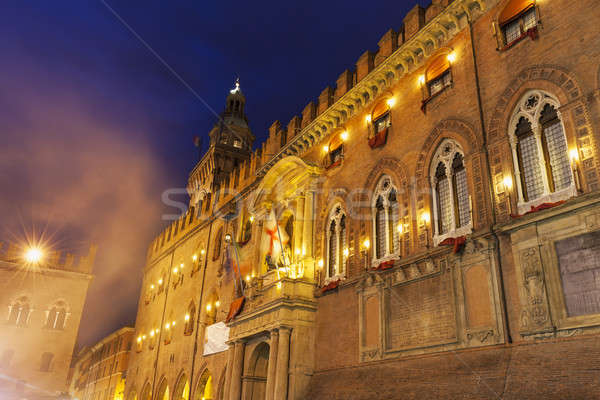 Architecture of Piazza Maggiore in Bologna Stock photo © benkrut