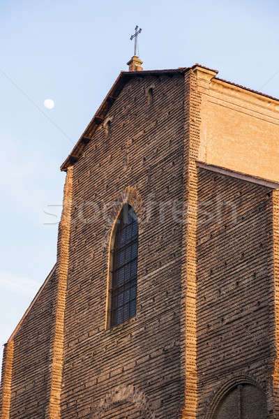 Bologna Cathedral and full moon Stock photo © benkrut