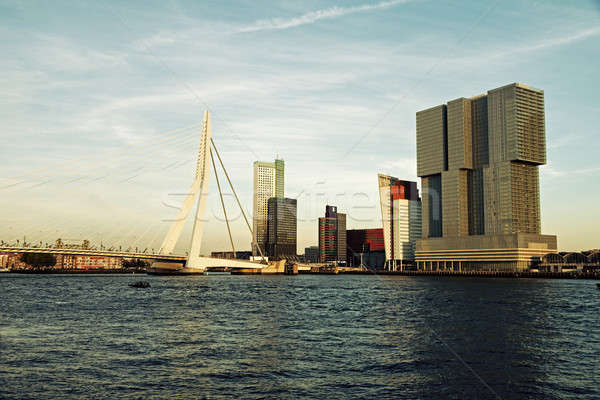 Stockfoto: Rotterdam · skyline · brug · zuiden · holland · Nederland