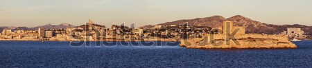 Marseille panorama from Frioul archipelago Stock photo © benkrut