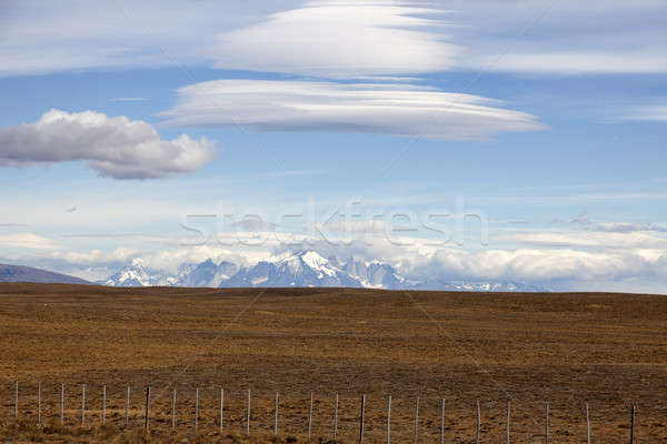 Stock photo: Torres del Paine seen from Argentina