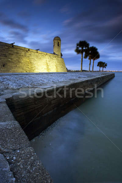 Florida naplemente idő tenger utazás romok Stock fotó © benkrut