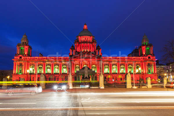 Belfast város előcsarnok megvilágított északi Írország Stock fotó © benkrut
