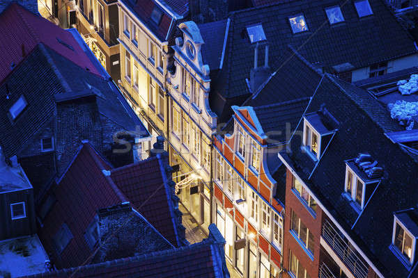 Aerial view of a street in Ghent Stock photo © benkrut