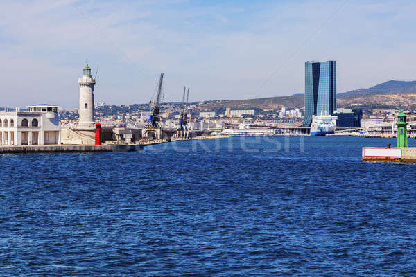 Marseille lighthouses and city panorama Stock photo © benkrut