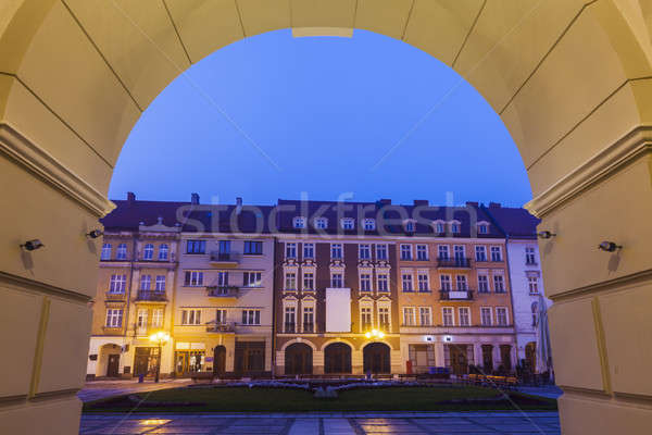 Główny placu noc Polska niebo domu Zdjęcia stock © benkrut