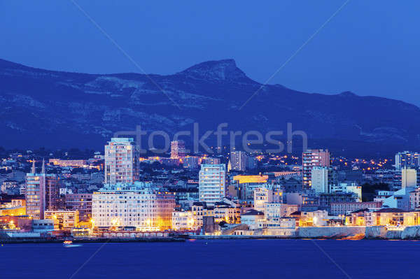 Marseille panorama from Frioul archipelago Stock photo © benkrut