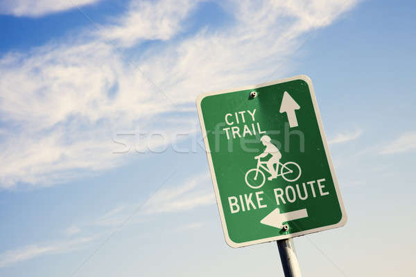 Biking in the city Stock photo © benkrut