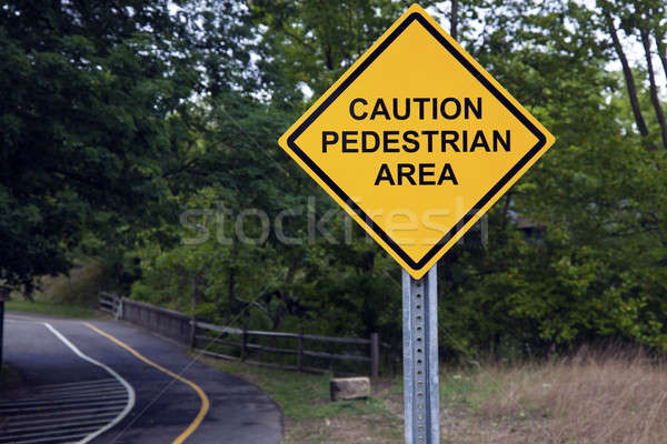 Caution - Pedestrian area Stock photo © benkrut