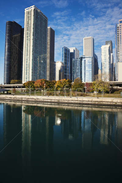 Chicago lac Michigan tarziu cădea dupa amiaza Imagine de stoc © benkrut