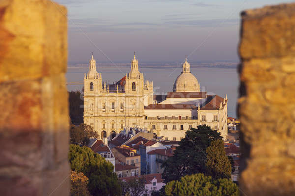 Klasztor miasta kościoła Świt panoramę ruchu Zdjęcia stock © benkrut