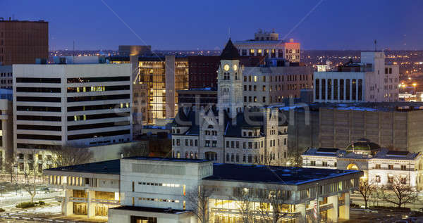 Panorama of Wichita at night Stock photo © benkrut