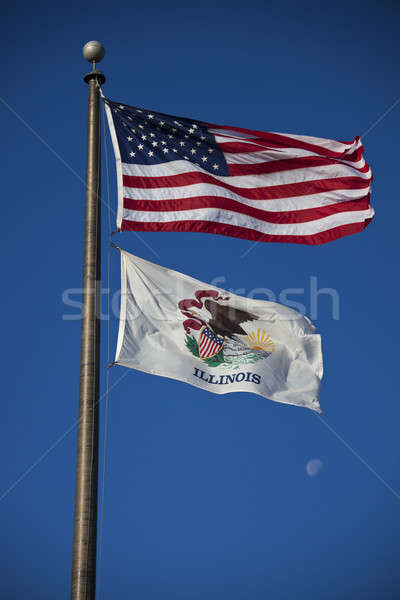 US and Illinois flags Stock photo © benkrut