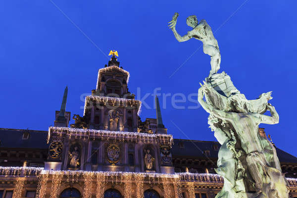 Brabo Fountain on Grote Markt in Antwerp Stock photo © benkrut