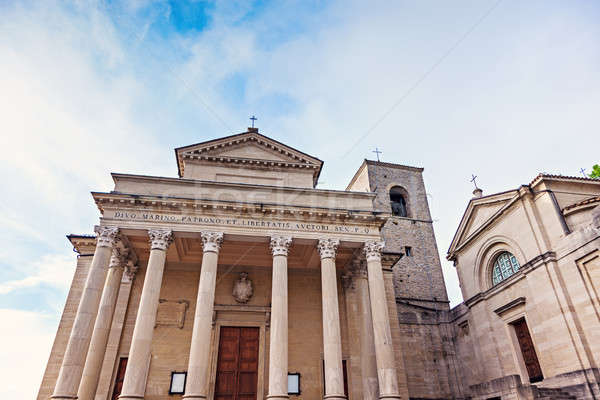 Bazylika San Marino dzień czasu kościoła podróży Zdjęcia stock © benkrut