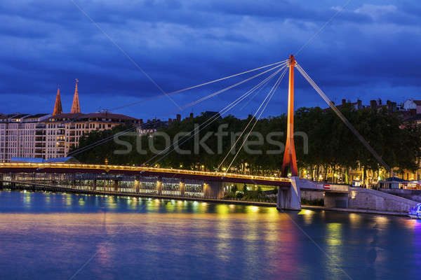 пешеходный мост Лион город Церкви Сток-фото © benkrut