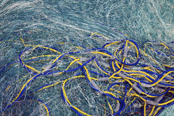 Fishnet seen on the boat in Tyre Stock photo © benkrut