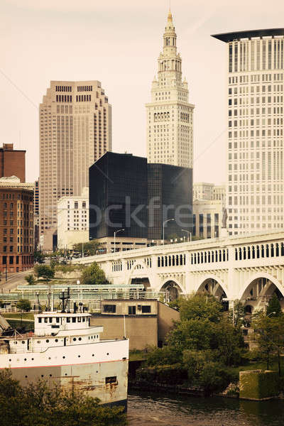 Big Ship on Cuyahoga River   Stock photo © benkrut