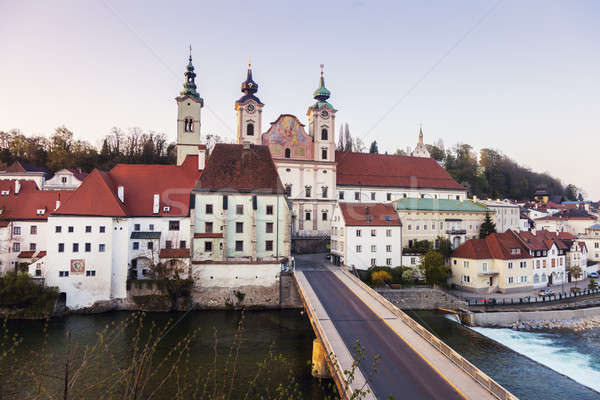 Steyr panorama with St. Michael's Church Stock photo © benkrut