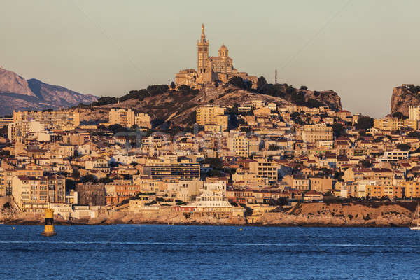 Marseille panorama from Frioul archipelago Stock photo © benkrut