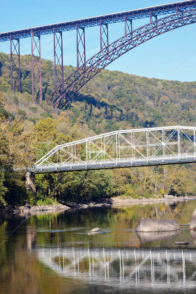 Brücken neue Fluss West Virginia alten Stock foto © benkrut