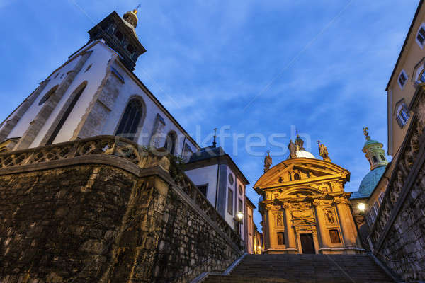 Graz miasta podróży noc panoramę architektury Zdjęcia stock © benkrut