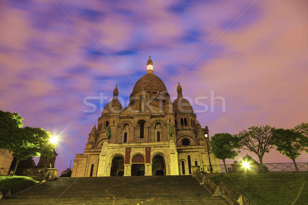 Basilique sacré coeur église bleu urbaine Photo stock © benkrut