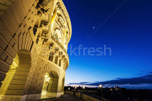 İsviçre gece şehir sokak mavi seyahat Stok fotoğraf © benkrut