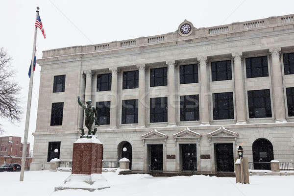 Snowing by Pettis County Courthouse in Sedalia Stock photo © benkrut