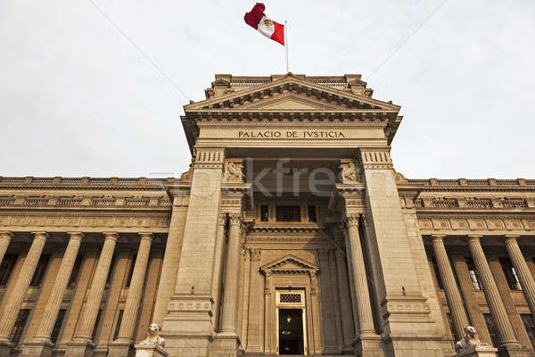 Foto stock: Centro · da · cidade · lima · Peru · céu · viajar · bandeira