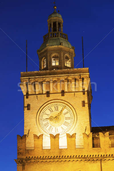 Clock Tower on Piazza Maggiore in Bologna Stock photo © benkrut