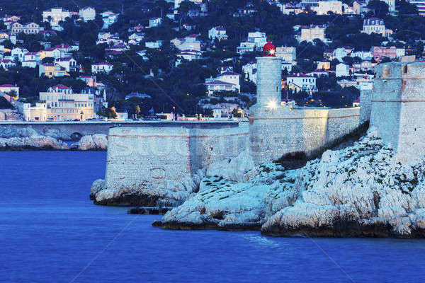Marseille panorama and lighthouse on If island Stock photo © benkrut