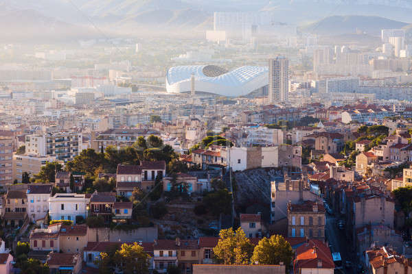Architecture of Marseille - aerial view Stock photo © benkrut